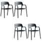 Open Back Dining Side Chair Dining Room Home Plastic Arm Chair Black 4 Piece Set Clearhalo 'Dining Chairs' 'Dining Tables & Seating' 'dining_chair' 'furn' 'furn_dining_chair' 'Furniture' 'Kitchen & Dining Furniture' 6544557