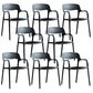 Open Back Dining Side Chair Dining Room Home Plastic Arm Chair Black 8 Piece Set Clearhalo 'Dining Chairs' 'Dining Tables & Seating' 'dining_chair' 'furn' 'furn_dining_chair' 'Furniture' 'Kitchen & Dining Furniture' 6544558