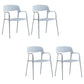 Open Back Dining Side Chair Dining Room Home Plastic Arm Chair White 4 Piece Set Clearhalo 'Dining Chairs' 'Dining Tables & Seating' 'dining_chair' 'furn' 'furn_dining_chair' 'Furniture' 'Kitchen & Dining Furniture' 6544564