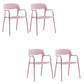 Open Back Dining Side Chair Dining Room Home Plastic Arm Chair Pink 4 Piece Set Clearhalo 'Dining Chairs' 'Dining Tables & Seating' 'dining_chair' 'furn' 'furn_dining_chair' 'Furniture' 'Kitchen & Dining Furniture' 6544569