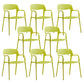 Open Back Dining Side Chair Dining Room Home Plastic Arm Chair Yellow 8 Piece Set Clearhalo 'Dining Chairs' 'Dining Tables & Seating' 'dining_chair' 'furn' 'furn_dining_chair' 'Furniture' 'Kitchen & Dining Furniture' 6544574