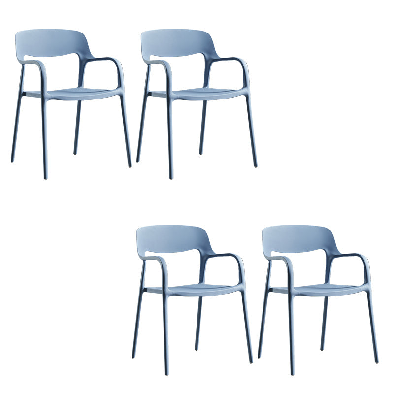 Open Back Dining Side Chair Dining Room Home Plastic Arm Chair Blue 4 Piece Set Clearhalo 'Dining Chairs' 'Dining Tables & Seating' 'dining_chair' 'furn' 'furn_dining_chair' 'Furniture' 'Kitchen & Dining Furniture' 6544577