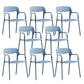 Open Back Dining Side Chair Dining Room Home Plastic Arm Chair Blue 8 Piece Set Clearhalo 'Dining Chairs' 'Dining Tables & Seating' 'dining_chair' 'furn' 'furn_dining_chair' 'Furniture' 'Kitchen & Dining Furniture' 6544579
