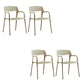 Open Back Dining Side Chair Dining Room Home Plastic Arm Chair Khaki 4 Piece Set Clearhalo 'Dining Chairs' 'Dining Tables & Seating' 'dining_chair' 'furn' 'furn_dining_chair' 'Furniture' 'Kitchen & Dining Furniture' 6544581