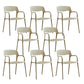 Open Back Dining Side Chair Dining Room Home Plastic Arm Chair Khaki 8 Piece Set Clearhalo 'Dining Chairs' 'Dining Tables & Seating' 'dining_chair' 'furn' 'furn_dining_chair' 'Furniture' 'Kitchen & Dining Furniture' 6544583