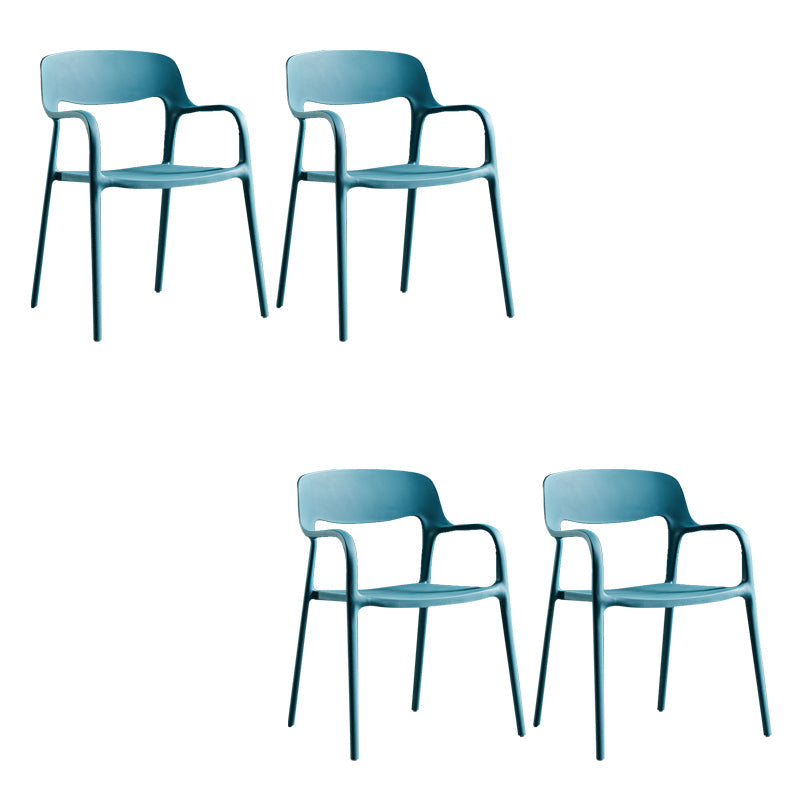 Open Back Dining Side Chair Dining Room Home Plastic Arm Chair Peacock Blue 4 Piece Set Clearhalo 'Dining Chairs' 'Dining Tables & Seating' 'dining_chair' 'furn' 'furn_dining_chair' 'Furniture' 'Kitchen & Dining Furniture' 6544587