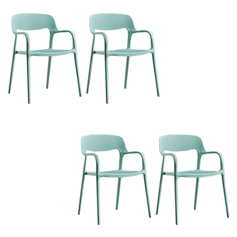 Open Back Dining Side Chair Dining Room Home Plastic Arm Chair Pea Green 4 Piece Set Clearhalo 'Dining Chairs' 'Dining Tables & Seating' 'dining_chair' 'furn' 'furn_dining_chair' 'Furniture' 'Kitchen & Dining Furniture' 6544589