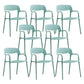 Open Back Dining Side Chair Dining Room Home Plastic Arm Chair Pea Green 8 Piece Set Clearhalo 'Dining Chairs' 'Dining Tables & Seating' 'dining_chair' 'furn' 'furn_dining_chair' 'Furniture' 'Kitchen & Dining Furniture' 6544590