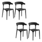 Glam Indoor-Outdoor Chair Stacking Dining Armless Side Chair Black 4 Piece Set Clearhalo 'Dining Chairs' 'Dining Tables & Seating' 'dining_chair' 'furn' 'furn_dining_chair' 'Furniture' 'Kitchen & Dining Furniture' 6544593