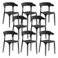 Glam Indoor-Outdoor Chair Stacking Dining Armless Side Chair Black 8 Piece Set Clearhalo 'Dining Chairs' 'Dining Tables & Seating' 'dining_chair' 'furn' 'furn_dining_chair' 'Furniture' 'Kitchen & Dining Furniture' 6544595