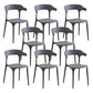 Glam Indoor-Outdoor Chair Stacking Dining Armless Side Chair Grey 8 Piece Set Clearhalo 'Dining Chairs' 'Dining Tables & Seating' 'dining_chair' 'furn' 'furn_dining_chair' 'Furniture' 'Kitchen & Dining Furniture' 6544598