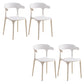 Glam Indoor-Outdoor Chair Stacking Dining Armless Side Chair White 4 Piece Set Clearhalo 'Dining Chairs' 'Dining Tables & Seating' 'dining_chair' 'furn' 'furn_dining_chair' 'Furniture' 'Kitchen & Dining Furniture' 6544600