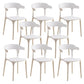 Glam Indoor-Outdoor Chair Stacking Dining Armless Side Chair White 8 Piece Set Clearhalo 'Dining Chairs' 'Dining Tables & Seating' 'dining_chair' 'furn' 'furn_dining_chair' 'Furniture' 'Kitchen & Dining Furniture' 6544603