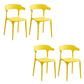 Glam Indoor-Outdoor Chair Stacking Dining Armless Side Chair Yellow 4 Piece Set Clearhalo 'Dining Chairs' 'Dining Tables & Seating' 'dining_chair' 'furn' 'furn_dining_chair' 'Furniture' 'Kitchen & Dining Furniture' 6544609