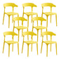 Glam Indoor-Outdoor Chair Stacking Dining Armless Side Chair Yellow 8 Piece Set Clearhalo 'Dining Chairs' 'Dining Tables & Seating' 'dining_chair' 'furn' 'furn_dining_chair' 'Furniture' 'Kitchen & Dining Furniture' 6544610
