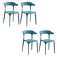 Glam Indoor-Outdoor Chair Stacking Dining Armless Side Chair Blue 4 Piece Set Clearhalo 'Dining Chairs' 'Dining Tables & Seating' 'dining_chair' 'furn' 'furn_dining_chair' 'Furniture' 'Kitchen & Dining Furniture' 6544613