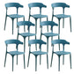 Glam Indoor-Outdoor Chair Stacking Dining Armless Side Chair Blue 8 Piece Set Clearhalo 'Dining Chairs' 'Dining Tables & Seating' 'dining_chair' 'furn' 'furn_dining_chair' 'Furniture' 'Kitchen & Dining Furniture' 6544615
