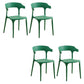 Glam Indoor-Outdoor Chair Stacking Dining Armless Side Chair Green 4 Piece Set Clearhalo 'Dining Chairs' 'Dining Tables & Seating' 'dining_chair' 'furn' 'furn_dining_chair' 'Furniture' 'Kitchen & Dining Furniture' 6544616