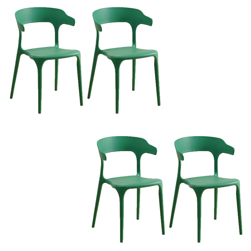 Glam Indoor-Outdoor Chair Stacking Dining Armless Side Chair Green 4 Piece Set Clearhalo 'Dining Chairs' 'Dining Tables & Seating' 'dining_chair' 'furn' 'furn_dining_chair' 'Furniture' 'Kitchen & Dining Furniture' 6544616