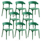 Glam Indoor-Outdoor Chair Stacking Dining Armless Side Chair Green 8 Piece Set Clearhalo 'Dining Chairs' 'Dining Tables & Seating' 'dining_chair' 'furn' 'furn_dining_chair' 'Furniture' 'Kitchen & Dining Furniture' 6544618