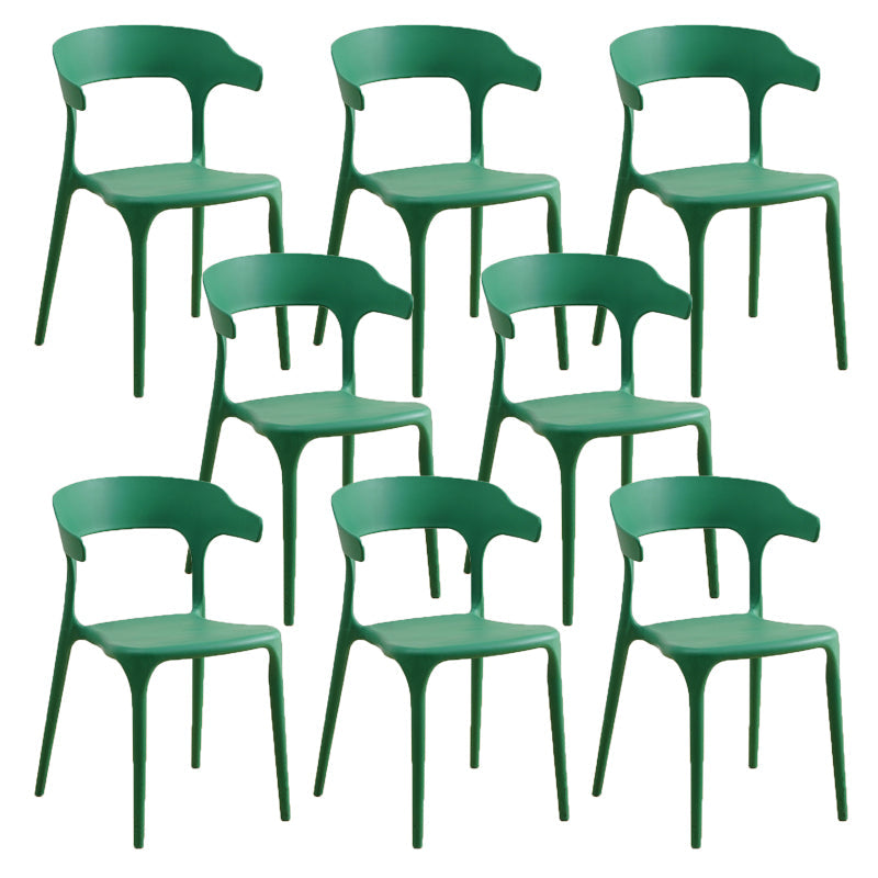 Glam Indoor-Outdoor Chair Stacking Dining Armless Side Chair Green 8 Piece Set Clearhalo 'Dining Chairs' 'Dining Tables & Seating' 'dining_chair' 'furn' 'furn_dining_chair' 'Furniture' 'Kitchen & Dining Furniture' 6544618