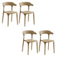 Glam Indoor-Outdoor Chair Stacking Dining Armless Side Chair Khaki 4 Piece Set Clearhalo 'Dining Chairs' 'Dining Tables & Seating' 'dining_chair' 'furn' 'furn_dining_chair' 'Furniture' 'Kitchen & Dining Furniture' 6544620