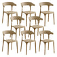 Glam Indoor-Outdoor Chair Stacking Dining Armless Side Chair Khaki 8 Piece Set Clearhalo 'Dining Chairs' 'Dining Tables & Seating' 'dining_chair' 'furn' 'furn_dining_chair' 'Furniture' 'Kitchen & Dining Furniture' 6544622