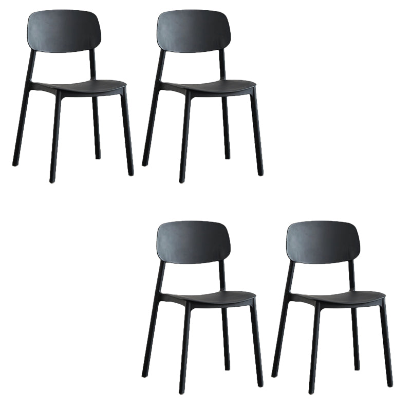 Kitchen Home Stacking Side Chair Open Back Dining Side Chair Black 4 Piece Set Clearhalo 'Dining Chairs' 'Dining Tables & Seating' 'dining_chair' 'furn' 'furn_dining_chair' 'Furniture' 'Kitchen & Dining Furniture' 6544625