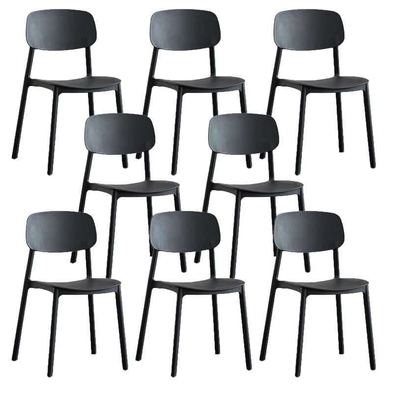 Kitchen Home Stacking Side Chair Open Back Dining Side Chair Black 8 Piece Set Clearhalo 'Dining Chairs' 'Dining Tables & Seating' 'dining_chair' 'furn' 'furn_dining_chair' 'Furniture' 'Kitchen & Dining Furniture' 6544627
