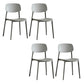 Kitchen Home Stacking Side Chair Open Back Dining Side Chair Grey 4 Piece Set Clearhalo 'Dining Chairs' 'Dining Tables & Seating' 'dining_chair' 'furn' 'furn_dining_chair' 'Furniture' 'Kitchen & Dining Furniture' 6544629