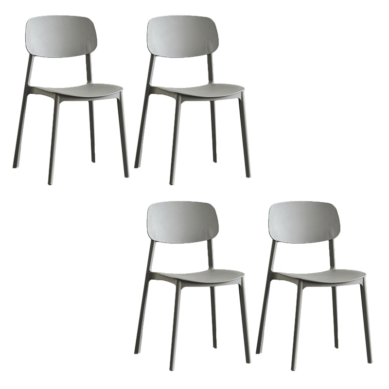 Kitchen Home Stacking Side Chair Open Back Dining Side Chair Grey 4 Piece Set Clearhalo 'Dining Chairs' 'Dining Tables & Seating' 'dining_chair' 'furn' 'furn_dining_chair' 'Furniture' 'Kitchen & Dining Furniture' 6544629