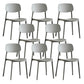 Kitchen Home Stacking Side Chair Open Back Dining Side Chair Grey 8 Piece Set Clearhalo 'Dining Chairs' 'Dining Tables & Seating' 'dining_chair' 'furn' 'furn_dining_chair' 'Furniture' 'Kitchen & Dining Furniture' 6544631