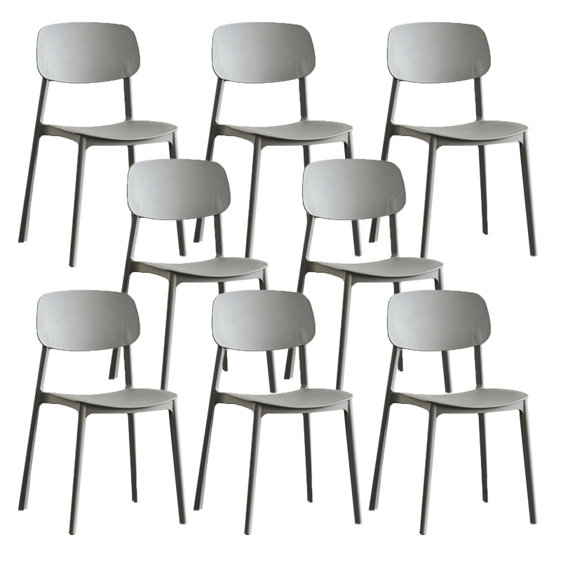 Kitchen Home Stacking Side Chair Open Back Dining Side Chair Grey 8 Piece Set Clearhalo 'Dining Chairs' 'Dining Tables & Seating' 'dining_chair' 'furn' 'furn_dining_chair' 'Furniture' 'Kitchen & Dining Furniture' 6544631