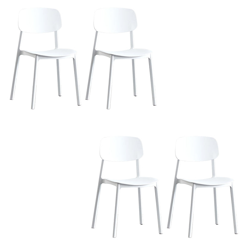 Kitchen Home Stacking Side Chair Open Back Dining Side Chair White 4 Piece Set Clearhalo 'Dining Chairs' 'Dining Tables & Seating' 'dining_chair' 'furn' 'furn_dining_chair' 'Furniture' 'Kitchen & Dining Furniture' 6544633