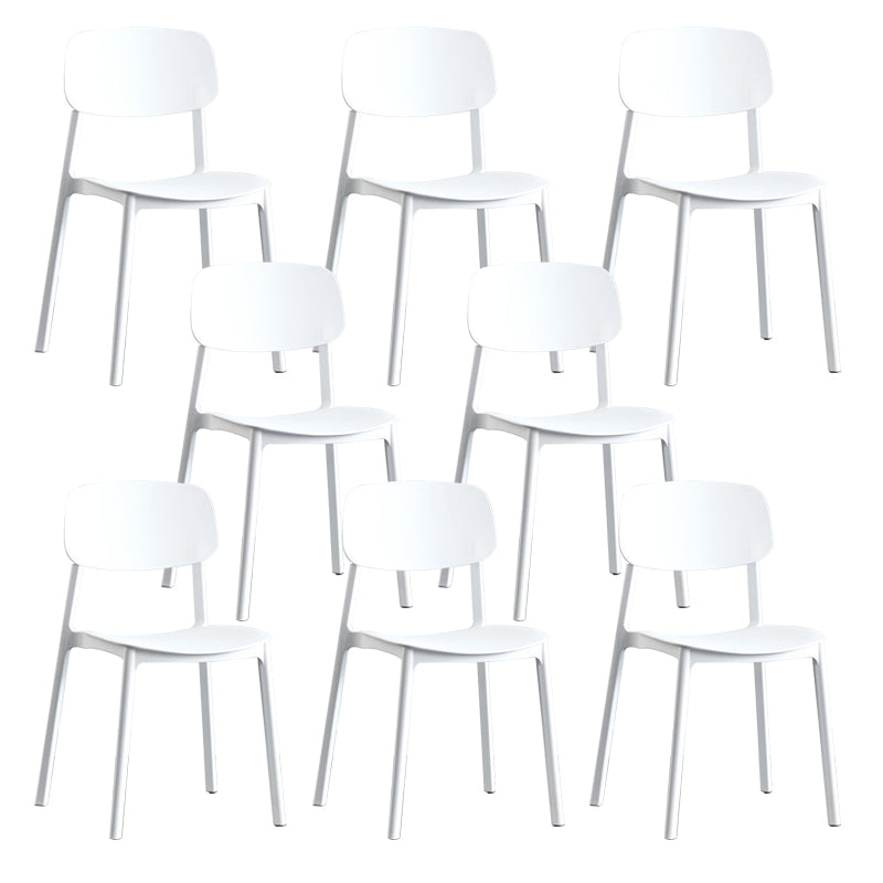 Kitchen Home Stacking Side Chair Open Back Dining Side Chair White 8 Piece Set Clearhalo 'Dining Chairs' 'Dining Tables & Seating' 'dining_chair' 'furn' 'furn_dining_chair' 'Furniture' 'Kitchen & Dining Furniture' 6544635