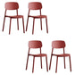 Kitchen Home Stacking Side Chair Open Back Dining Side Chair Red 4 Piece Set Clearhalo 'Dining Chairs' 'Dining Tables & Seating' 'dining_chair' 'furn' 'furn_dining_chair' 'Furniture' 'Kitchen & Dining Furniture' 6544637