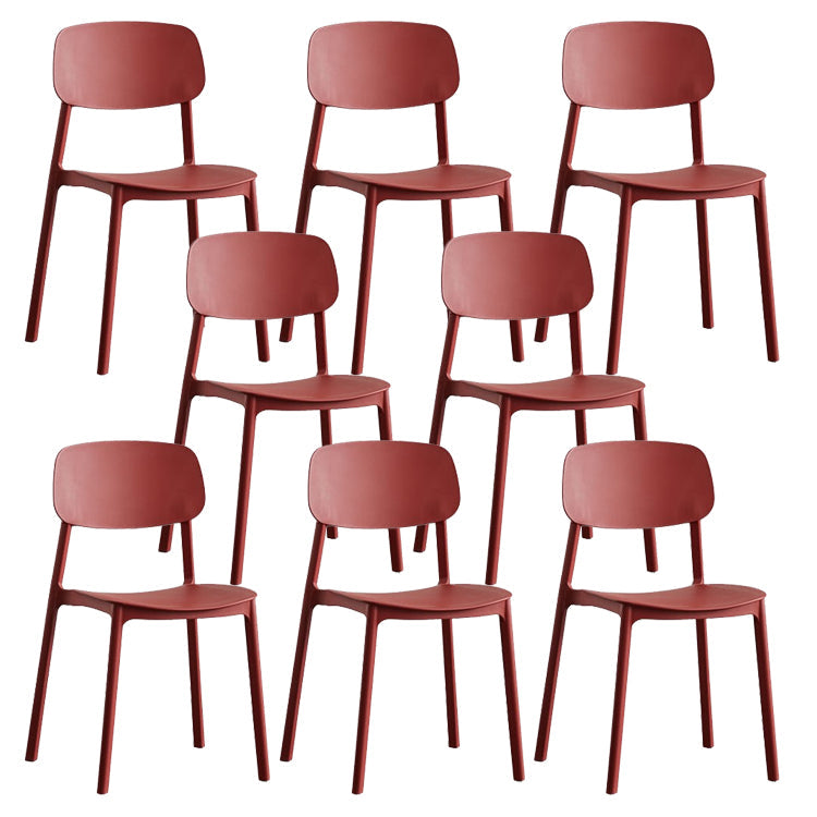 Kitchen Home Stacking Side Chair Open Back Dining Side Chair Red 8 Piece Set Clearhalo 'Dining Chairs' 'Dining Tables & Seating' 'dining_chair' 'furn' 'furn_dining_chair' 'Furniture' 'Kitchen & Dining Furniture' 6544638