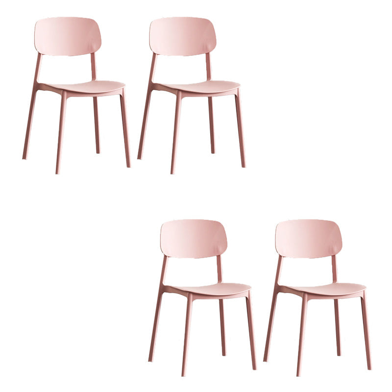 Kitchen Home Stacking Side Chair Open Back Dining Side Chair Pink 4 Piece Set Clearhalo 'Dining Chairs' 'Dining Tables & Seating' 'dining_chair' 'furn' 'furn_dining_chair' 'Furniture' 'Kitchen & Dining Furniture' 6544640