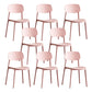 Kitchen Home Stacking Side Chair Open Back Dining Side Chair Pink 8 Piece Set Clearhalo 'Dining Chairs' 'Dining Tables & Seating' 'dining_chair' 'furn' 'furn_dining_chair' 'Furniture' 'Kitchen & Dining Furniture' 6544643