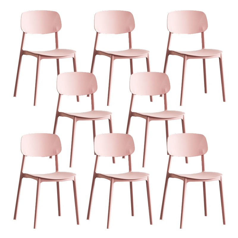 Kitchen Home Stacking Side Chair Open Back Dining Side Chair Pink 8 Piece Set Clearhalo 'Dining Chairs' 'Dining Tables & Seating' 'dining_chair' 'furn' 'furn_dining_chair' 'Furniture' 'Kitchen & Dining Furniture' 6544643