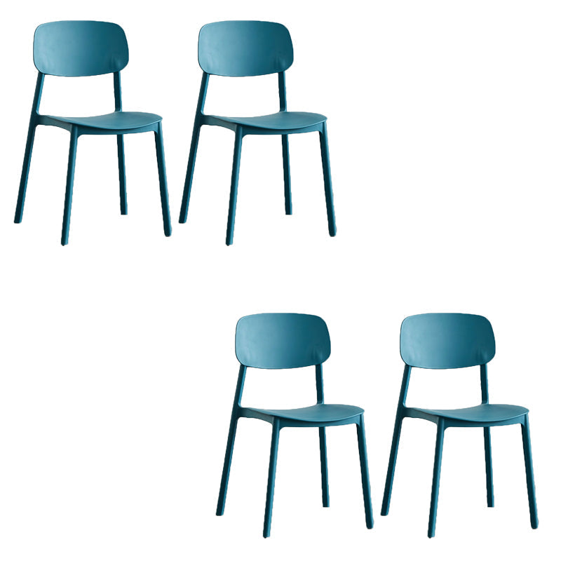 Kitchen Home Stacking Side Chair Open Back Dining Side Chair Blue 4 Piece Set Clearhalo 'Dining Chairs' 'Dining Tables & Seating' 'dining_chair' 'furn' 'furn_dining_chair' 'Furniture' 'Kitchen & Dining Furniture' 6544645