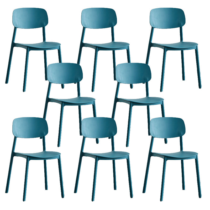 Kitchen Home Stacking Side Chair Open Back Dining Side Chair Blue 8 Piece Set Clearhalo 'Dining Chairs' 'Dining Tables & Seating' 'dining_chair' 'furn' 'furn_dining_chair' 'Furniture' 'Kitchen & Dining Furniture' 6544646