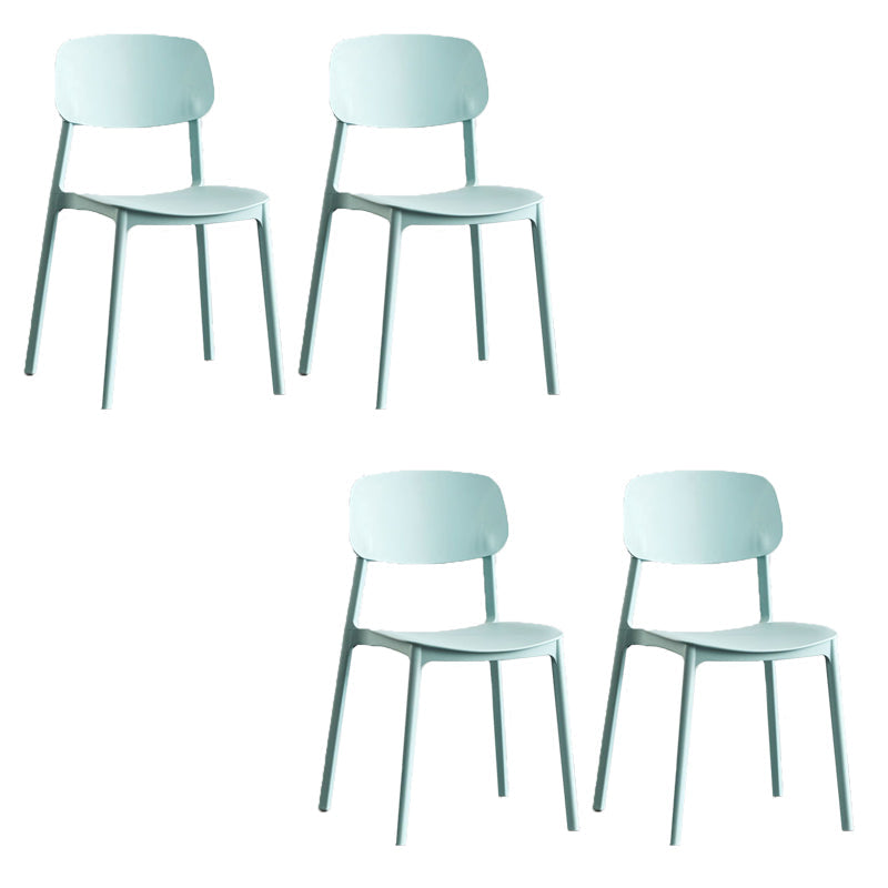 Kitchen Home Stacking Side Chair Open Back Dining Side Chair Sky Blue 4 Piece Set Clearhalo 'Dining Chairs' 'Dining Tables & Seating' 'dining_chair' 'furn' 'furn_dining_chair' 'Furniture' 'Kitchen & Dining Furniture' 6544648