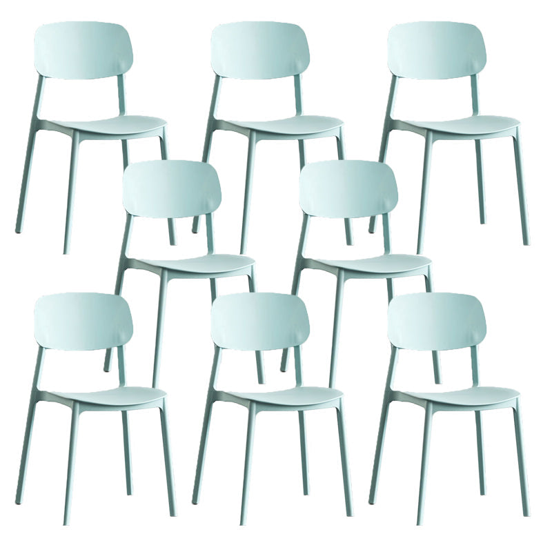 Kitchen Home Stacking Side Chair Open Back Dining Side Chair Sky Blue 8 Piece Set Clearhalo 'Dining Chairs' 'Dining Tables & Seating' 'dining_chair' 'furn' 'furn_dining_chair' 'Furniture' 'Kitchen & Dining Furniture' 6544651