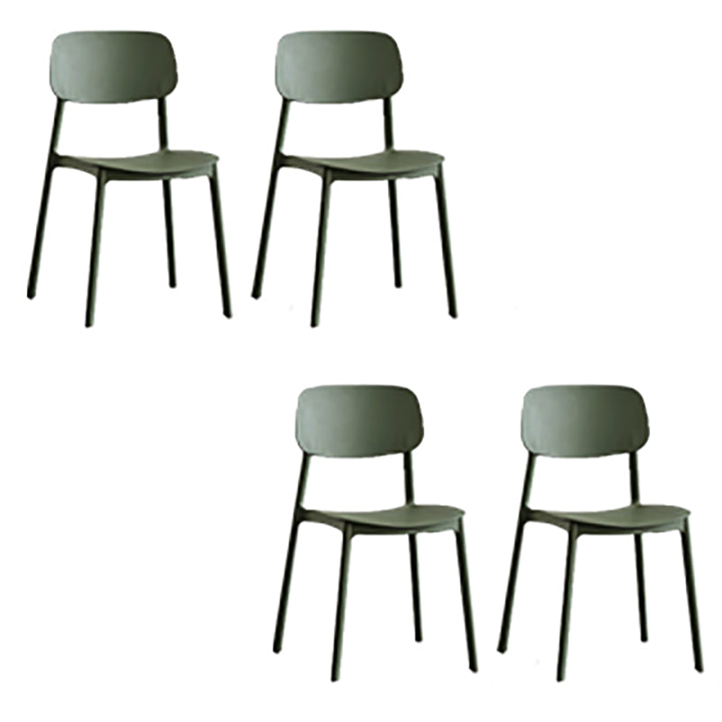 Kitchen Home Stacking Side Chair Open Back Dining Side Chair Green 4 Piece Set Clearhalo 'Dining Chairs' 'Dining Tables & Seating' 'dining_chair' 'furn' 'furn_dining_chair' 'Furniture' 'Kitchen & Dining Furniture' 6544653
