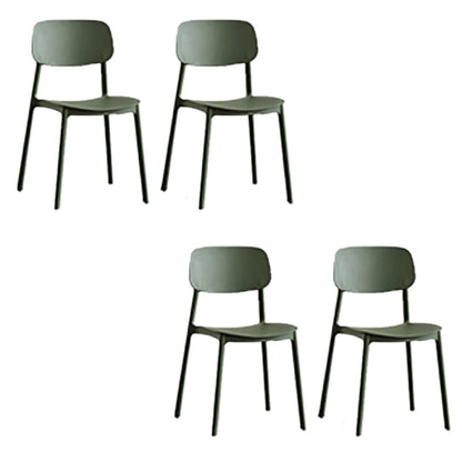 Kitchen Home Stacking Side Chair Open Back Dining Side Chair Green 4 Piece Set Clearhalo 'Dining Chairs' 'Dining Tables & Seating' 'dining_chair' 'furn' 'furn_dining_chair' 'Furniture' 'Kitchen & Dining Furniture' 6544653