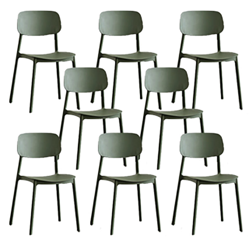 Kitchen Home Stacking Side Chair Open Back Dining Side Chair Green 8 Piece Set Clearhalo 'Dining Chairs' 'Dining Tables & Seating' 'dining_chair' 'furn' 'furn_dining_chair' 'Furniture' 'Kitchen & Dining Furniture' 6544654