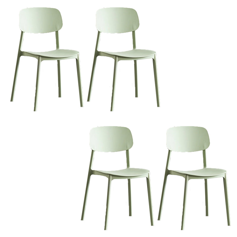 Kitchen Home Stacking Side Chair Open Back Dining Side Chair Light Green 4 Piece Set Clearhalo 'Dining Chairs' 'Dining Tables & Seating' 'dining_chair' 'furn' 'furn_dining_chair' 'Furniture' 'Kitchen & Dining Furniture' 6544655