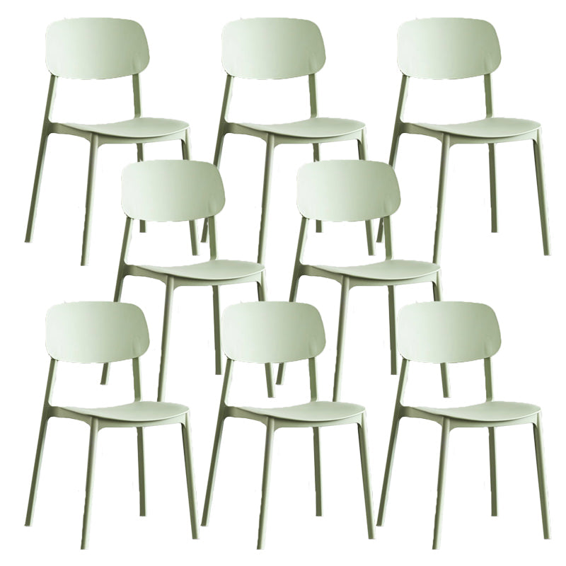 Kitchen Home Stacking Side Chair Open Back Dining Side Chair Light Green 8 Piece Set Clearhalo 'Dining Chairs' 'Dining Tables & Seating' 'dining_chair' 'furn' 'furn_dining_chair' 'Furniture' 'Kitchen & Dining Furniture' 6544656