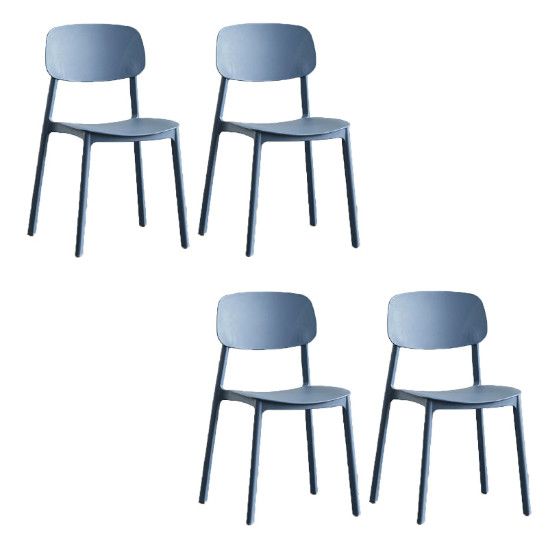 Kitchen Home Stacking Side Chair Open Back Dining Side Chair Dark Blue 4 Piece Set Clearhalo 'Dining Chairs' 'Dining Tables & Seating' 'dining_chair' 'furn' 'furn_dining_chair' 'Furniture' 'Kitchen & Dining Furniture' 6544659